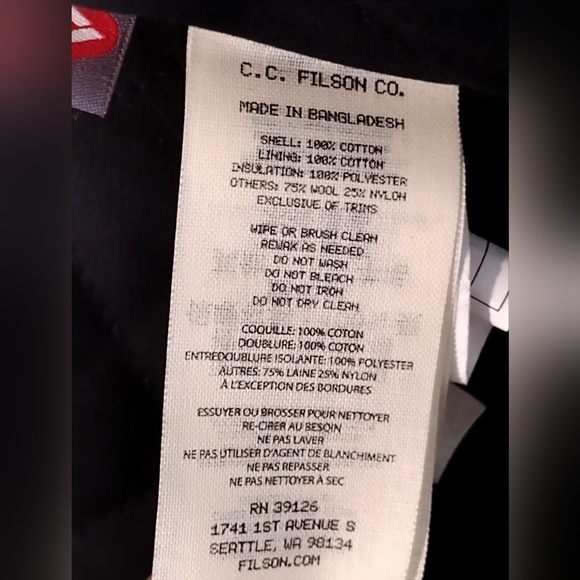 Filson Tin Cloth Insulated Work Vest XL - Picture 11 of 11